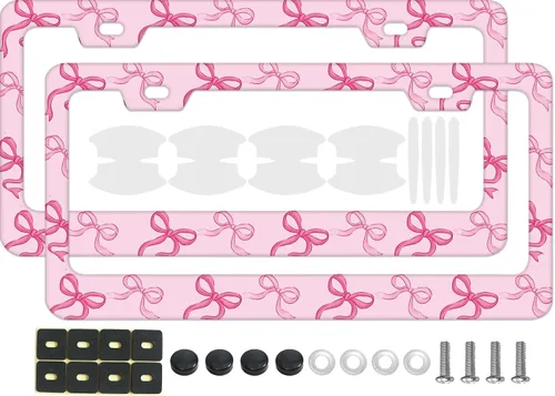 Miniatura 13 de 2 marcos de matrícula impresos para hombres o mujeres (D_BlueDot1_WhiteBg)