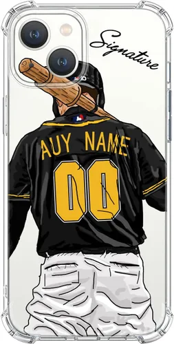Miniatura 7 de Funda de béisbol transparente con nombre y número personalizados para iPhone 17 Air 16 15 Pro Max 14 13 Mini 12 11 Xs Xr SE3 8 7 6 Plus, con 4
