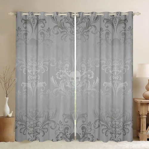 Miniatura 9 de Cortinas y cortinas de damasco turquesa para adultos, cortinas opacas barrocas victorianas antiguas, 2 paneles de 38 pulgadas de ancho x 54 pulgadas