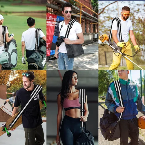 Miniatura 6 de ZINZ Correa de hombro universal de 59 pulgadas con almohadilla transpirable fija ultra gruesa, correa de hombro ajustable y resistente para bolsa