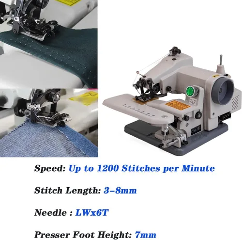 Miniatura 5 de Máquina de coser de punto ciego de escritorio de grado profesional portátil con dobladillo ciego para máquina de coser vestidos, faldas y pantalones