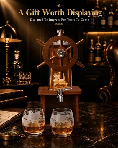 Miniatura 3 de Jillmo Juegos de decantadores de whisky para hombres, decantador de licor de 42.3 fl oz, regalos para hombres