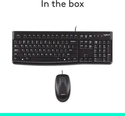 Miniatura 9 de Logitech MK120 – Combo de teclado y ratón con cable para Windows, ratón óptico con cable, tamaño completo, USB, compatible con PC, portátil - Negro