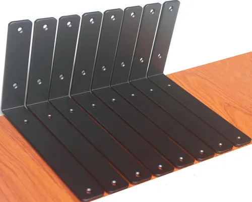 Miniatura 75 de Paquete de 12 soportes de estante en L de 8 pulgadas de largo x 6 pulgadas de alto x 1.5 pulgadas de ancho, 5 mm de grosor, soporte de estante en L