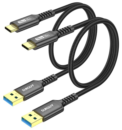 Miniatura 22 de SUNGUY Cable USB C para Android Auto de 10 Gbps, 1.5 pies 3A USB 3.1 Gen 2, carga rápida y transferencia de datos, cable USB C CarPlay, compatible