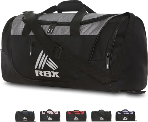 RBX Bolsas de gimnasio para hombres, pequeña bolsa de gimnasio para mujeres con compartimento para zapatos, bolsa de lona para viajes, bolsa de