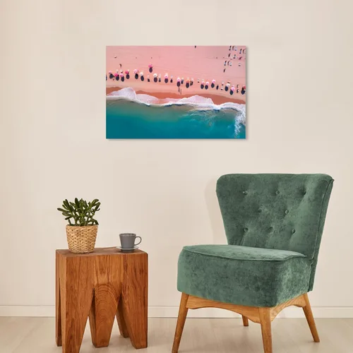 Miniatura 4 de Wynwood Studio Lienzo envuelto contemporáneo náutico y costero, playa de arena rubor, arte de pared para sala de estar, dormitorio y baño, 24 x 16