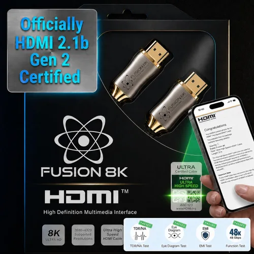 Miniatura 5 de Fusion8K Cable certificado HDMI 2.1 soporta 10K 8K @60Hz y 4K @120Hz Compatible con todos los televisores, BluRay, Xbox Series X, PS5 (3 pies)