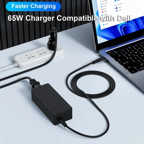 Miniatura 5 de Cargador para portátil de 65 W/45 W compatible con Dell Inspiron P69G P25T P24T P51F P89G 3583 5566 5559 3585 5593 5567 3590 5555 5570 Latitude 3310