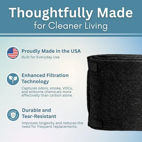 Miniatura 9 de Prefiltro de carbón activado prémium compatible con filtros de purificadores de aire Honeywell R, filtro de repuesto HEPA Prime, prefiltro Honeywell