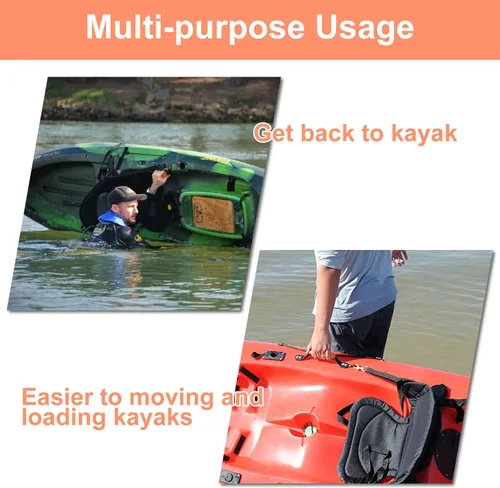 Miniatura 5 de HLOGREE Paquete de 2/4 asas para kayak, mango de transporte de kayak con remaches, asas de repuesto para kayak, asas de kayak para Naranja - 4 asas