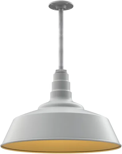 Miniatura 48 de Steel Lighting Co. Manhattan Warehouse Light Lámpara colgante montada en el techo Cúpula de 20 pulgadas Montaje al ras Luz de granero