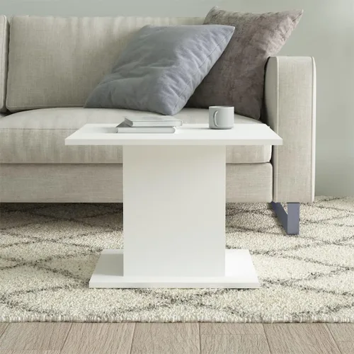 Miniatura 4 de Mesa auxiliar, mesa de centro de tronco, mesa de centro para sala de estar, oficina, balcón, estudio, sala de estar familiar, color blanco, 21.9 x