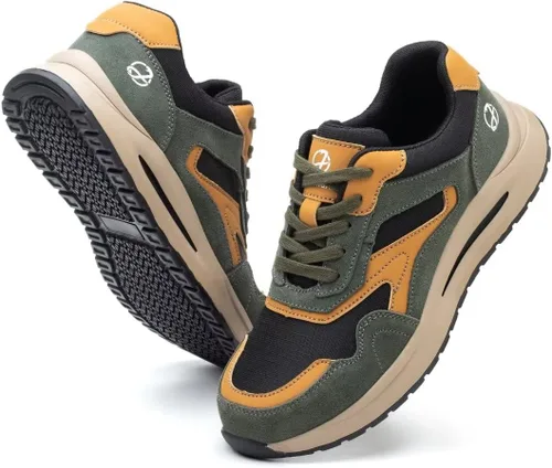 Miniatura 3 de Zapatos de punta de acero para hombre, zapatos de trabajo ligeros, cómodos, a prueba de pinchazos, zapatos de seguridad para uso industrial