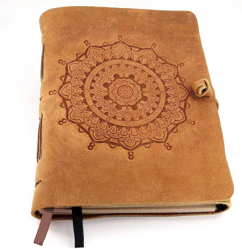 Miniatura 12 de Diario de cuero con páginas forradas, diseño encuadernado en piel para mujeres y hombres (5 x 7 pulgadas), cuaderno forrado con hojas con líneas