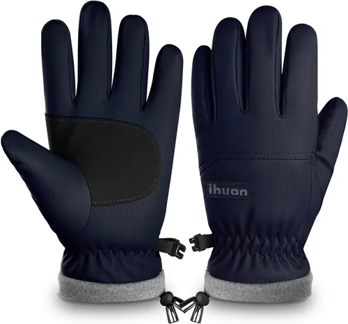 ihuan Guantes de esquí impermeables de invierno para niños, snowboard, pantalla táctil, nieve, ciclismo, correr, para niños y niñas