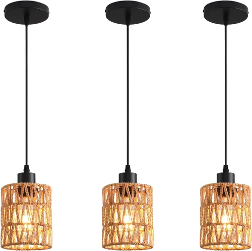 Miniatura 17 de Lámpara colgante de granja, luces colgantes negras para isla de cocina, lámpara colgante industrial con pantalla de luz, iluminación colgante