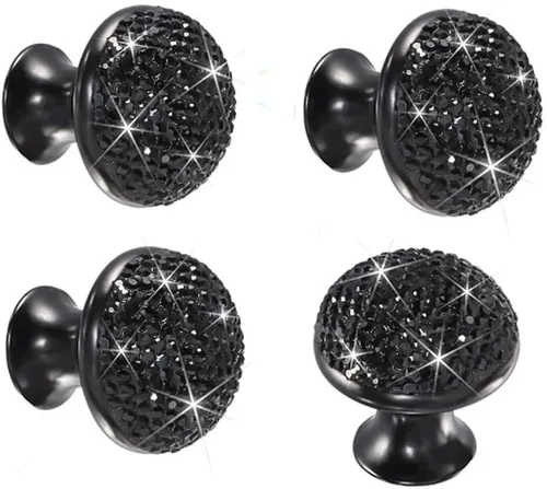 Miniatura 11 de SAVORI Pomos decorativos para cajones, pomo de cristal diseñado con diamantes de imitación para armario, armario, tiradores con tornillos