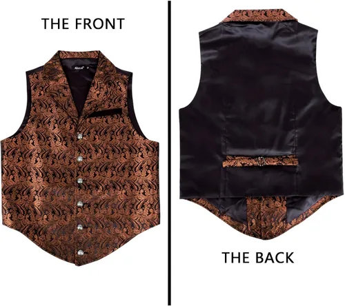 Miniatura 3 de Alizeal Chaleco de traje de cachemira para hombre, chaleco gótico steampunk floral victoriano