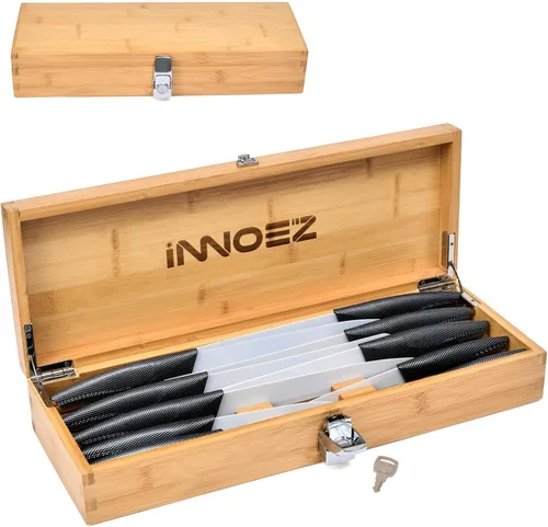 Caja de seguridad de bambú para cuchillos de cocina, organizador de cajones de cuchillos, caja de almacenamiento con cerradura y llave para mantener