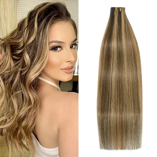 Miniatura 26 de WindTouch Extensiones de cabello humano con cinta adhesiva, color rojo, 20 unidades, 14 pulgadas, #rojo, 1.06 oz