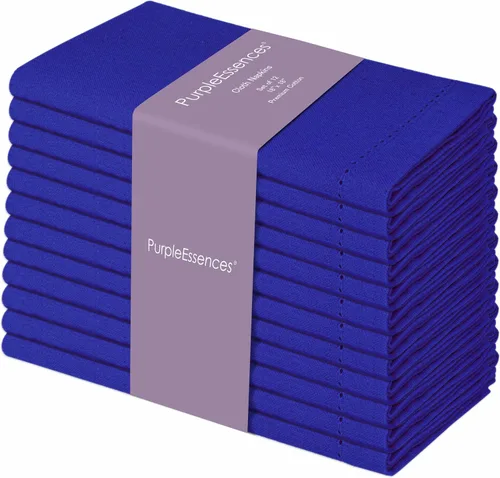 Miniatura 16 de PurpleEssences Juego de 6 servilletas de tela de vainica, 100% algodón, suaves, duraderas, lavables, ideales para bodas, Navidad, vacaciones
