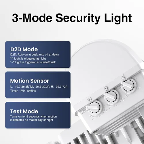 Miniatura 7 de Onforu Paquete de 2 luces LED de 75 W con sensor de movimiento para exteriores, iluminación exterior de atardecer al amanecer de 7000 lm, luz