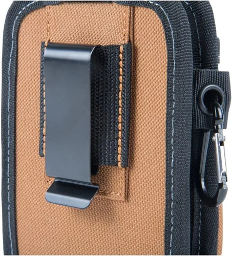 Miniatura 5 de Dickies Bolsa grande para teléfono con 2 compartimentos, clip de acero de ajuste universal para cinturón de herramientas, correa de seguridad sobre