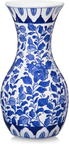 Miniatura 8 de Pequeño Jarrón Azul y Blanco, Pack de 2, Jarrón de Brotes de 6 Pulgadas de Cerámica, Jarrones Retro Chinoiserie para Decoración de Flores Frescas