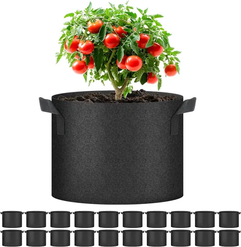 Miniatura 19 de HealSmart Paquete de 10 bolsas de cultivo de plantas de 3 galones, macetas plantadoras de tomate con asas, tela no tejida de aireación, maceta