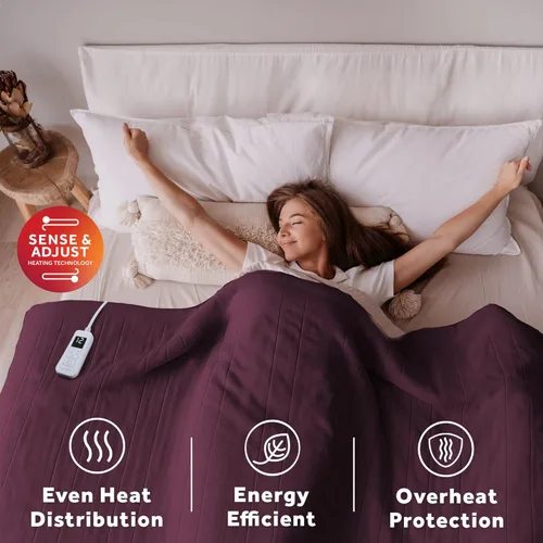 Miniatura 5 de Sunbeam Royal Ultra Fleece - Manta eléctrica térmica, tamaño completo, 84" x 72", 12 configuraciones de calor, apagado automático seleccionable