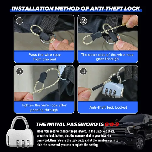 Miniatura 7 de Cubierta de protección para todo tipo de clima, Compatible con Chevrolet Silverado 1500 2018-2023, cubierta de auto completa profesional de 6 capas