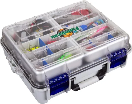Miniatura 5 de Flambeau Outdoors 3000WPNC Maletín impermeable 3000, caja portátil impermeable para aparejos con bandejas, gris/transparente