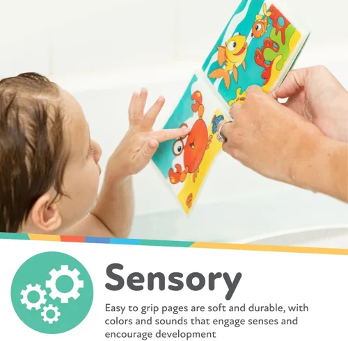 Miniatura 3 de Nuby Libro de Baño Divertido con Páginas Impermeables y Chirriador Sorpresa, Educación Temprana, 0 M+ (Las Impresiones Pueden Variar)