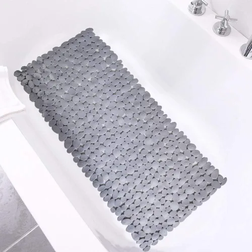 Miniatura 14 de SONGZIMING Tapete de Bañera Antideslizante de Guijarros para Baño y Ducha con Orificios de Drenaje, Tapete con Ventosas para Bañera