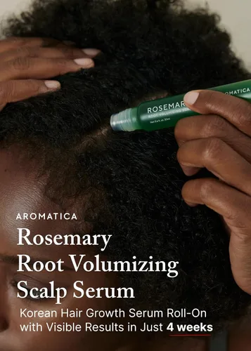 Miniatura 2 de AROMATICA Suero Voluminizante para el Cuero Cabelludo con Raíz de Romero, Suero para el Crecimiento del Cabello Roll-on, Cafeína 10,000 ppm