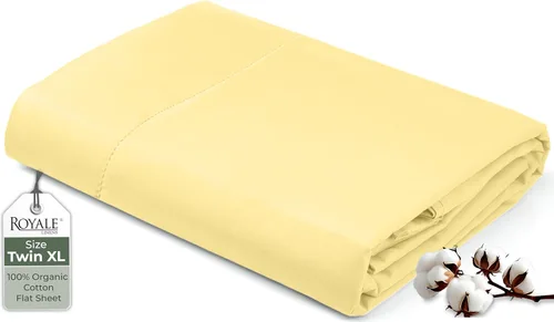 Miniatura 125 de Royale Linens Sábana encimera de tamaño individual XL 100% Algodón Orgánico – Super suave – Sábanas superiores de percal – Sábana encimera