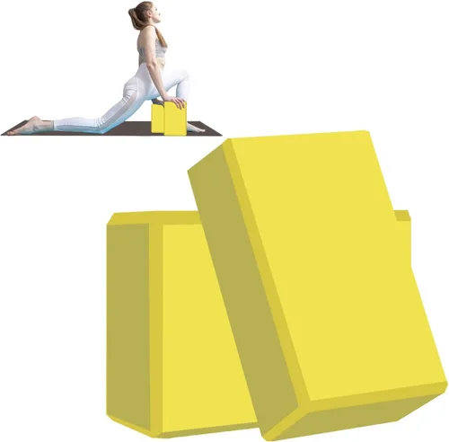 Miniatura 17 de Bloque de yoga - Espuma EVA de látex sin soporte - Superficie antideslizante suave con bisel para yoga, pilates, meditación - Accesorios de yoga