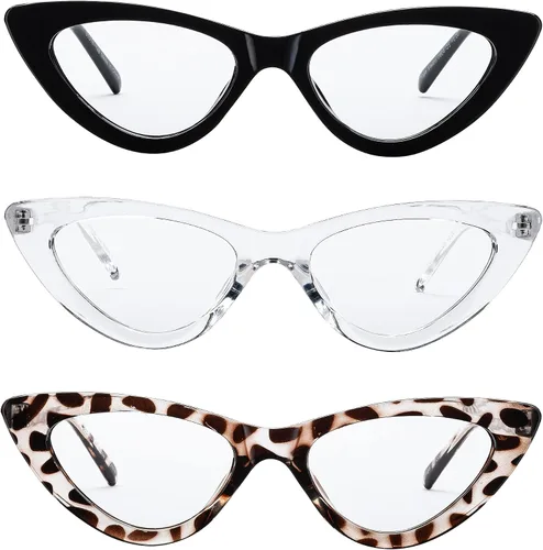 Miniatura 2 de Yogo Vision Blue Light Blocking Glasses Retro Cateye Eyeglasses for Women Light Spring Hinge Plastic Frame