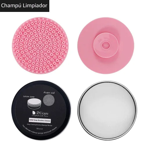 Miniatura 3 de DUcare Limpiador de Brochas de Maquillaje Champú Jabón Sólido Tapete de Limpieza de Brochas Elimina Color Cosmético Almohadilla Limpiadora