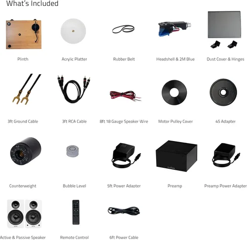 Miniatura 9 de Fluance Reference RT85 Tocadiscos de vinilo de alta fidelidad con preamplificador de fono PA10 y altavoces Ai61 de 6,5 pulgadas, cartucho azul