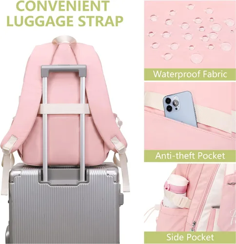 Miniatura 3 de GeeWin Mochila escolar para niñas, estudiantes, mochila para exteriores, Rosado, Mochilas Daypack