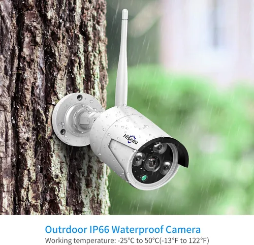 Miniatura 7 de Hiseeu - Sistema de cámaras de seguridad WiFi Pro, NVR 4K, 16 canales, 8 cámaras CCTV, 5 MP, para interior o exterior, visión nocturna, impermeable