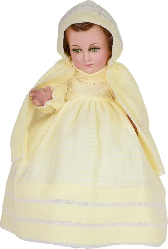 A&C Quinceañeras and More Ropa Tejida para niño dios Amarillo Baby Jesus Traje de punto para niño Jesús Vestido de punto para niño Jesús (15 cm)