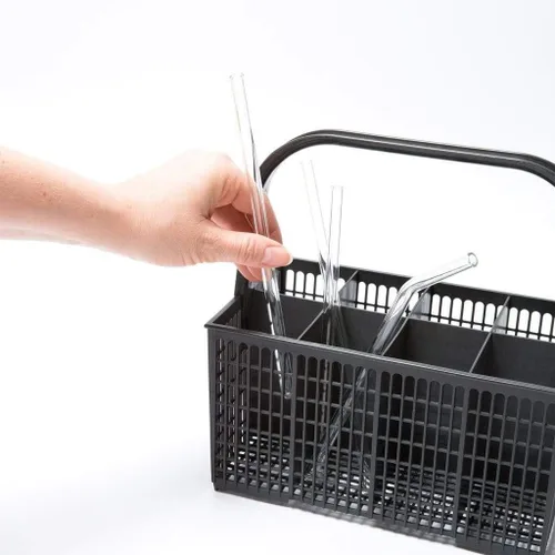 Miniatura 5 de Halm - Pajitas de vidrio – 6 popotes cortos de 6 pulgadas doblados reutilizables + cepillo de limpieza sin plástico – Apto para lavavajillas