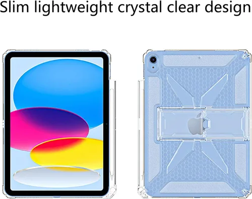 Miniatura 17 de Clear Stand Case for iPad Air 3 (Air 3rd Generation) 10.5 inch 2019 & iPad Pro 10.5 inch 2017 with Pencil Holder/Kickstand Soft TPU Back Silicone