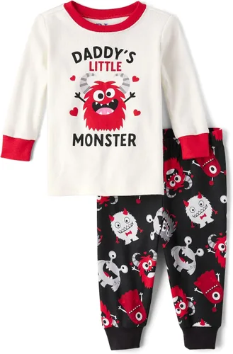 Miniatura 4 de The Children's Place - Conjunto de pijama de manga larga con botones para bebé niño, ajustado, 100% algodón, 2 piezas