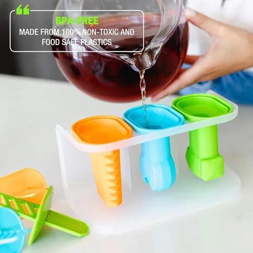Miniatura 5 de Dinneractive Play Pop Popsicle Molds - Juego de 3 herramientas temáticas - Moldes de silicona reutilizables para paletas de bricolaje para niños
