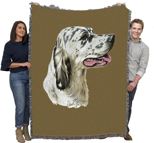 Miniatura 19 de Pure Country Weavers Manta tejida English Setter Blue BG por Robert May - Manta de tapiz de algodón, fabricada en los Estados Unidos, 72 x 54