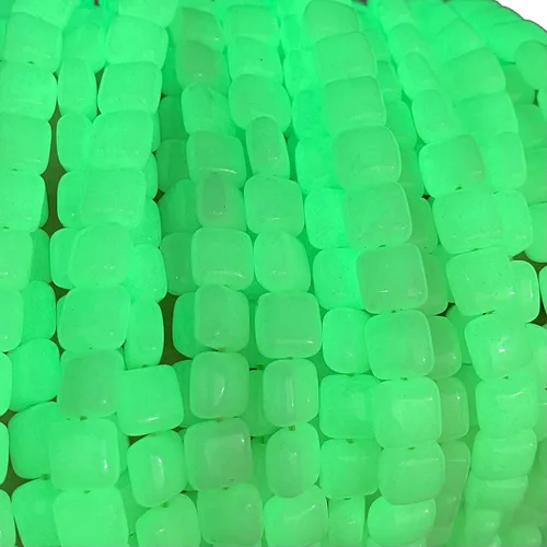 ABCGEMS - Cuentas de aragonita mexicana verde oliva que brillan en la oscuridad (calcita de cueva, extremadamente raras), piedra de energía de